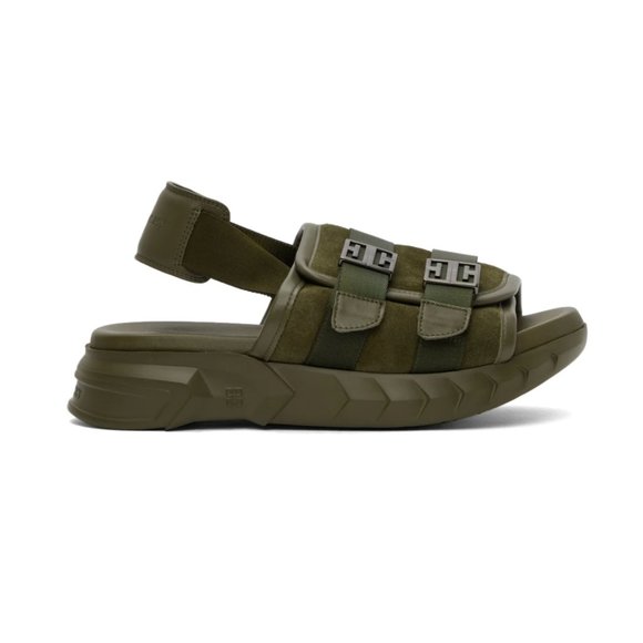 GIVENCHY Olive Green Marshallow Bridle Sandals - 42eu main image 5